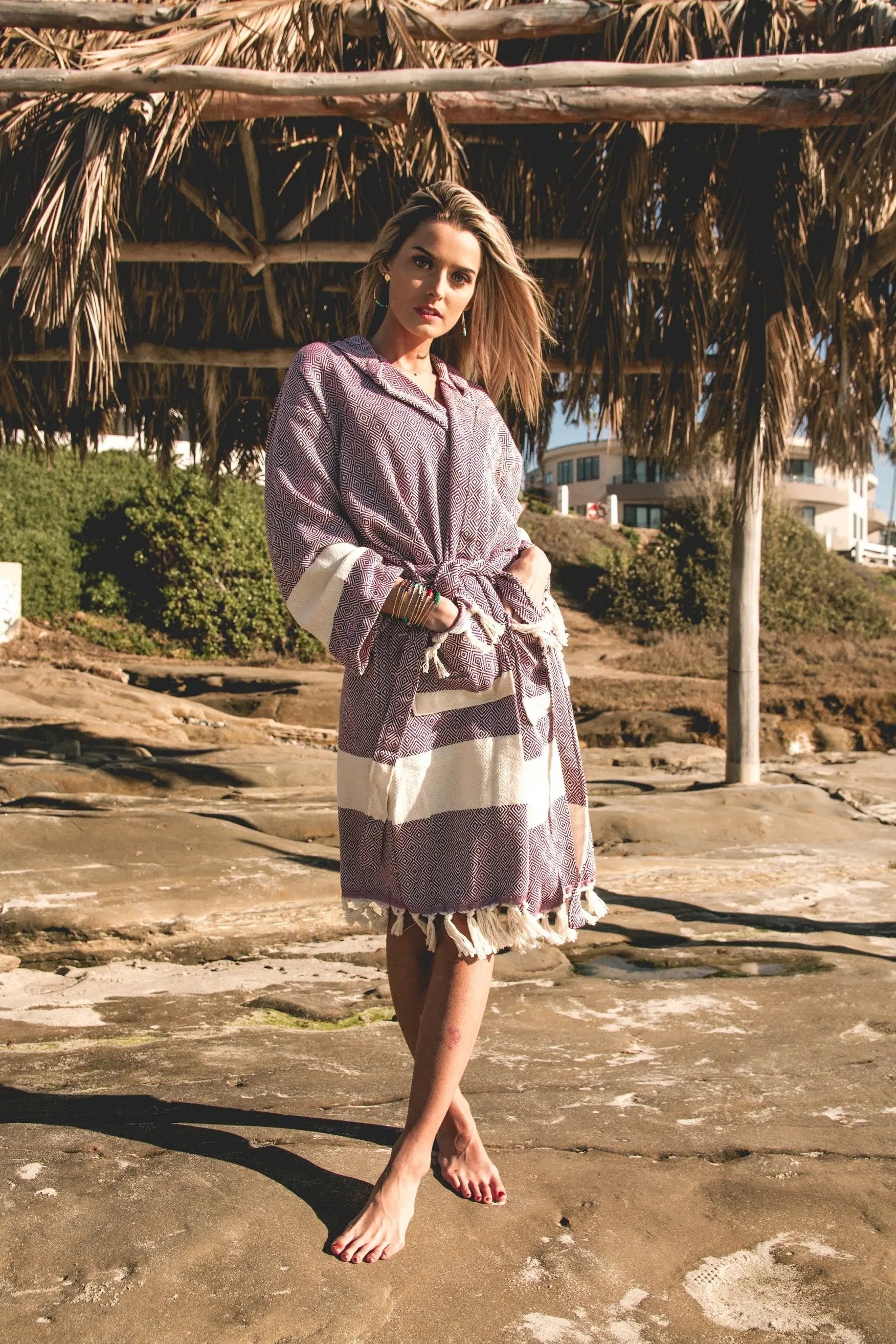 Venice Turkish Bathrobe Hand Made in Turkey 100 Percent Natural Turkish Cotton S M L XL - Love Salve